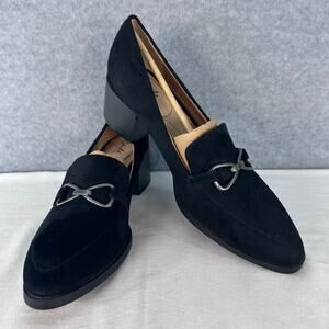 Life Stride Women’s sz 11 Black Block Heel Loafer Pump Workwear Office Classic